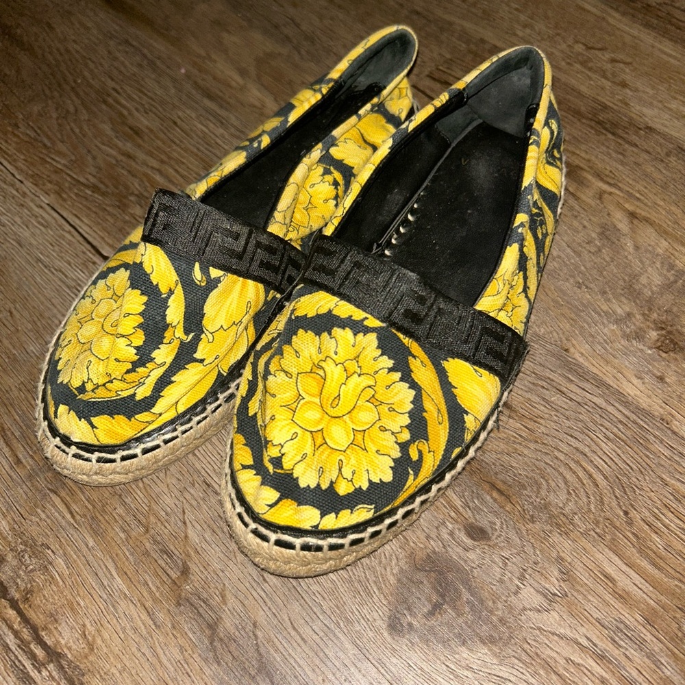Versace Yellow and Black Women's Espadrilles